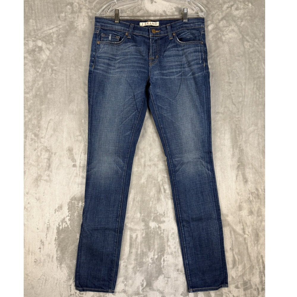 J BRAND Pencil Leg Jeans Women's Size 29 Medium Wash Distressed Style 912C012